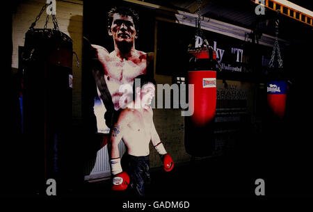 Ricky Hatton während eines offenen Trainings im Betta Bodies Gym, Manchester. Stockfoto