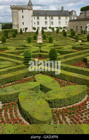 Frankreich, Indre-et-Loire, Villandry, Chateau & Gärten Stockfoto