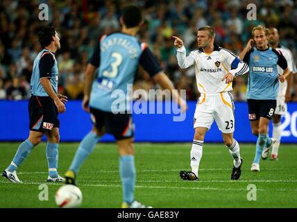 Fußball - freundlich - Sydney FC gegen LA Galaxy - Telstra Stadium. DAVID Beckham VON LA Galaxy zeigt seine Frustration während des Spiels Stockfoto