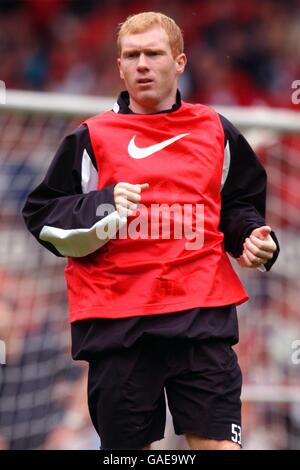 Fußball - FA Barclaycard Premiership - Manchester United Training. Paul Scholes von Manchester United Stockfoto