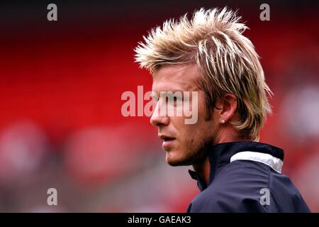 Fußball - FA Barclaycard Premiership - Manchester United Training. David Beckham von Manchester United Stockfoto