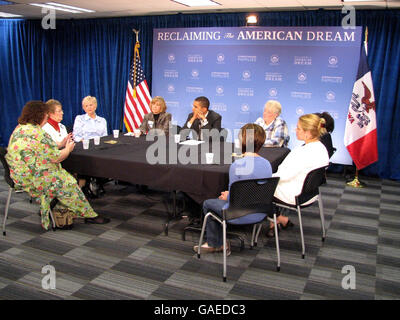 Barack Obama auf Wahlkampftour Stockfoto