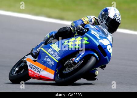 Motorradfahren - Cinzano Grand Prix von Großbritannien - Moto GP. Daniel Pedrosa beim Qualifying für das 125ccm-Rennen Stockfoto