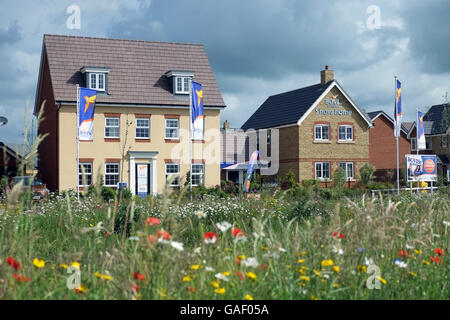 Bovis Homes Wohnsiedlung 'Bramble Chase' in Honeybourne, in der Nähe von Evesham, Worcestershire, England, Großbritannien, Stockfoto