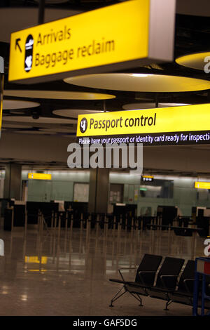 Generisches Bild des neuen Terminals 5 am Flughafen Heathrow vor seiner Eröffnung im März 2008. PRESSEVERBAND Foto.Bildtermin: Montag, 17. Dezember 2007. Bildnachweis sollte lauten: Steve Parsons/PA Wire Stockfoto