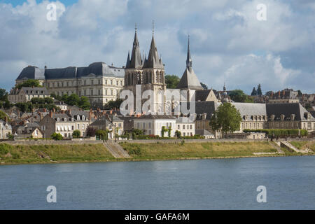 Frankreich, Loir-et-Cher, Blois & Fluss Loire Stockfoto