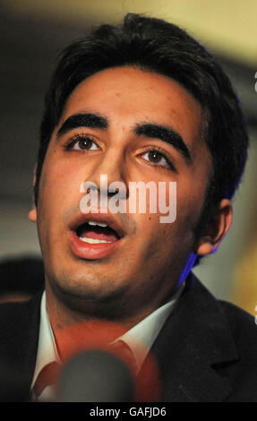 Bilawal Bhutto Zardari Pressekonferenz Stockfoto