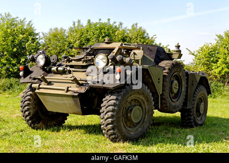 Eine ehemalige britische Armee Ferret gepanzerte Auto 2011 Westbury Transport und Vintage Sammlung Bratton, Nr Westbury, Wiltshire, UK. Stockfoto