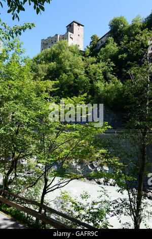 Landeck Landeck Castel, Fluss Inn Austria Tirol Tyrol Stockfoto