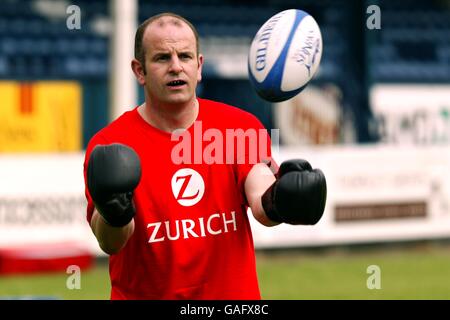 Rugby Union - Zurich Premiership - Media Tag - Verkauf. Aktion vom Tag der Zürcher Premiership Media Stockfoto