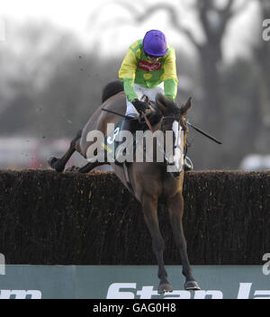 Pferderennen - Stan James Christmas Festival 2007 - Kempton Park Racecourse. Kauto Star räumt den letzten vorne während der Stan James King George VI Kirchturm-Verfolgungsjagd im Kempton Park. Stockfoto