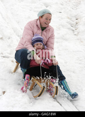 Schnee im Vereinigten Königreich Stockfoto