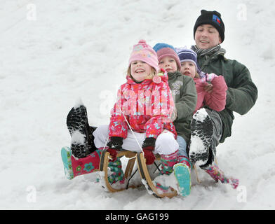 Schnee im Vereinigten Königreich Stockfoto