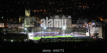 Rugby Union - Guinness Premiership - Bath RUFC V Gloucester - Erholungsgebiet. Allgemeiner Blick auf den Recreation Ground während des Guinness Premiership-Matches zwischen Bath und Gloucester, Bath. Stockfoto