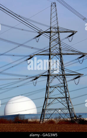 Gesamtansicht des Kernkraftwerk Sizewell B, in Sizewell, Suffolk. Stockfoto