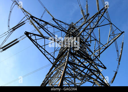 Ein Mast im Kernkraftwerk Sizewell B in Sizewell, Suffolk. Stockfoto