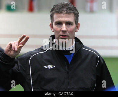 Havant Manager Shaun Gale während einer Sitzung auf dem Cliff Training Ground, Salford. Stockfoto