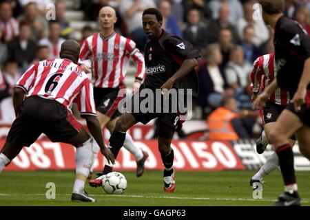 Charlton Athletic's Jason Euell (c) sieht sich Southampton's gegenüber Paul Williams (l) Stockfoto