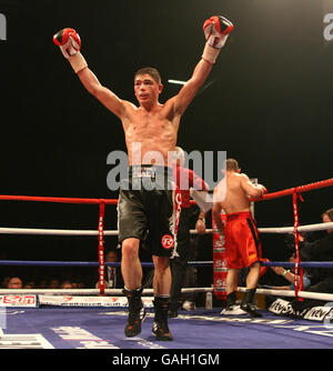 Boxen - WBU-Titel im Weltergewicht - Michael Jennings V Ross Minter - Excel Arena Stockfoto