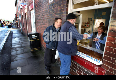 Oatcake-Shop in Gefahr der Schließung Stockfoto