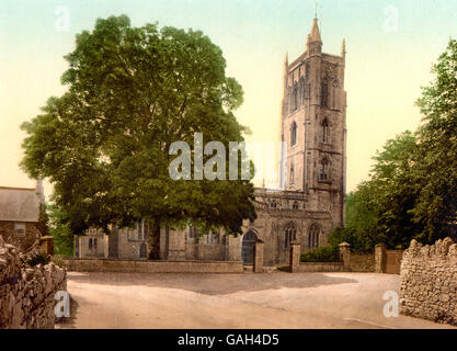 Die Kirche, Cheddar, England.  Die Pfarrkirche St. Andreas in Cheddar, England, um 1900 Stockfoto