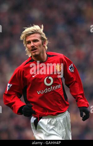 Fußball - FA Barclaycard Premiership - Manchester United / West Ham United. David Beckham von Manchester United. Stockfoto