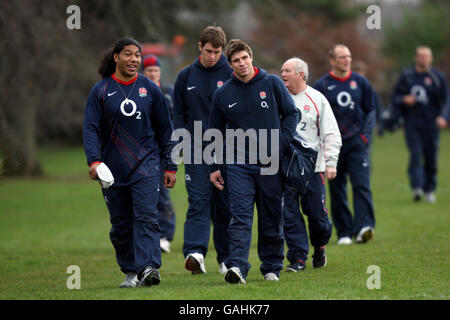 Die Engländerin Lesley Vainikolo (links) und Tom Croft während des Trainings Sitzung Stockfoto
