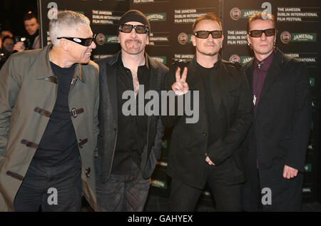 Jameson International Film Festival Europa-Premiere von U2-3D - Dublin Stockfoto