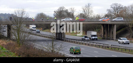 Brücke öffnet für Fahrzeuge Stockfoto