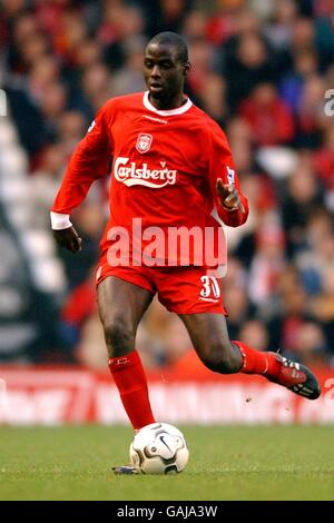 Fußball - FA Barclaycard Premiership - Liverpool / Sunderland. Djimi Traore, Liverpool Stockfoto