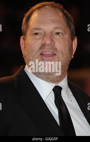 Harvey Weinstein kommt für die Orange British Academy Film Awards (BAFTAs) 2008 im Royal Opera House in Covent Garden, im Zentrum von London. Stockfoto