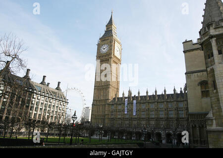 Demo beim Houses of Parliament Stockfoto