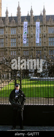 Demo beim Houses of Parliament Stockfoto