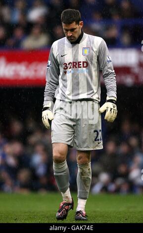 Fußball - Barclays Premier League - Portsmouth / Aston Villa - Fratton Park. Torhüter der Aston Villa, Scott Carson. Stockfoto