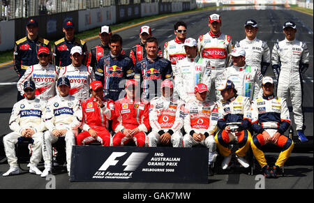 Formel-1-Autorennen - Großer Preis Von Australien - Rennen - Albert Park. Formel-1-Saisonfahrer 2008 vor der Formel 1, Australien, Grand Prix im Albert Park, Melbourne, Australien. Stockfoto