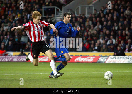 Fußball - FA Barclaycard Premiership - Southampton gegen Manchester United Stockfoto