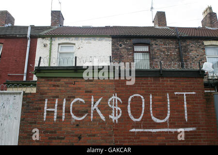 Graffitti Liverpool Football Club Stockfoto