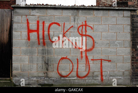 Graffitti Liverpool Football Club Stockfoto