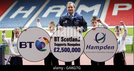 Fußball - Sponsoring-Ankündigung - Hampden Park Stockfoto