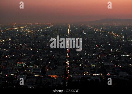 Gesamtansicht vom Griffith Observatory in Los Angeles. Stockfoto