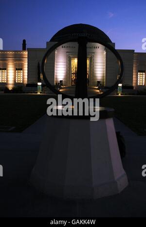 Gesamtansicht des Griffith Observatoriums in Los Angeles. Stockfoto