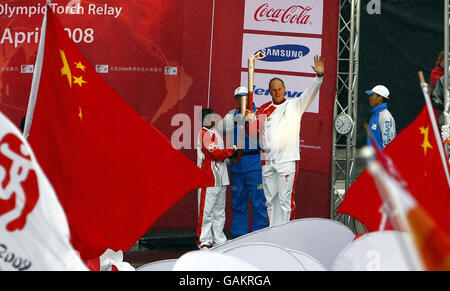 Beijing Olympischen Fackellauf - London Stockfoto