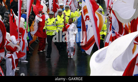 Beijing Olympischen Fackellauf - London Stockfoto