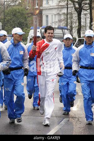 Beijing Olympischen Fackellauf - London Stockfoto