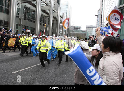 Beijing Olympischen Fackellauf - London Stockfoto