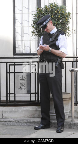 Die Szene außerhalb des King Edward VII Hospital, London, wo Duke of Edinburgh nach einer Brustinfektion aufgenommen wurde. Stockfoto