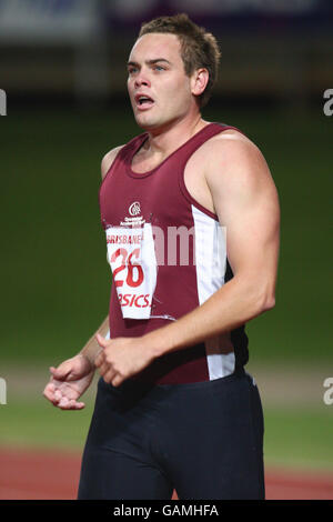 Leichtathletik - 86. Australische Meisterschaften und Olympische Auswahltrials - Queensland Sport & Athletics Center. Jarrod Bister, Männerspeer Stockfoto