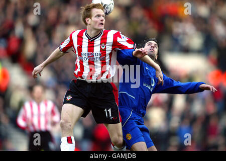 Fußball - FA Barclaycard Premiership - Southampton gegen Manchester United Stockfoto