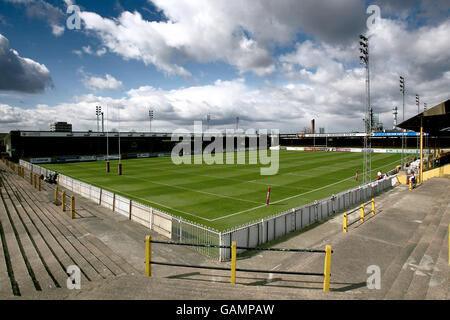 Rugby League - Engage Super League - Castleford Tigers gegen St Helens - The Jungle. Allgemeiner Blick auf das Wheldon Road Stadium, auch bekannt als „The Jungle“, Heimstadion der Castleford Tigers Stockfoto