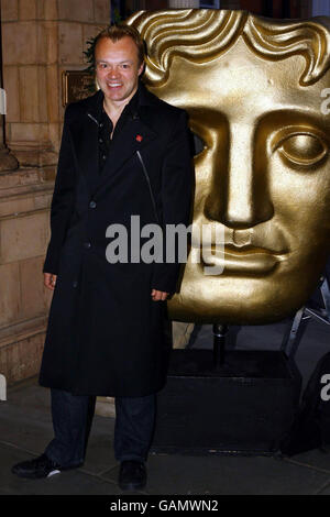 Graham Norton kommt beim Empfang der Nominierten für die British Academy Television Awards im Landmark Hotel im Zentrum von London an. Stockfoto